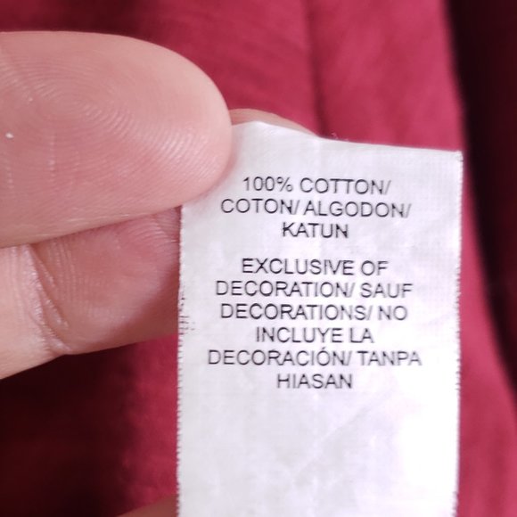 Lucky Brand Women's M 3/4 Sleeve Pullover Maroon Red V-Neck Peasant Top Shirt - Picture 6 of 8